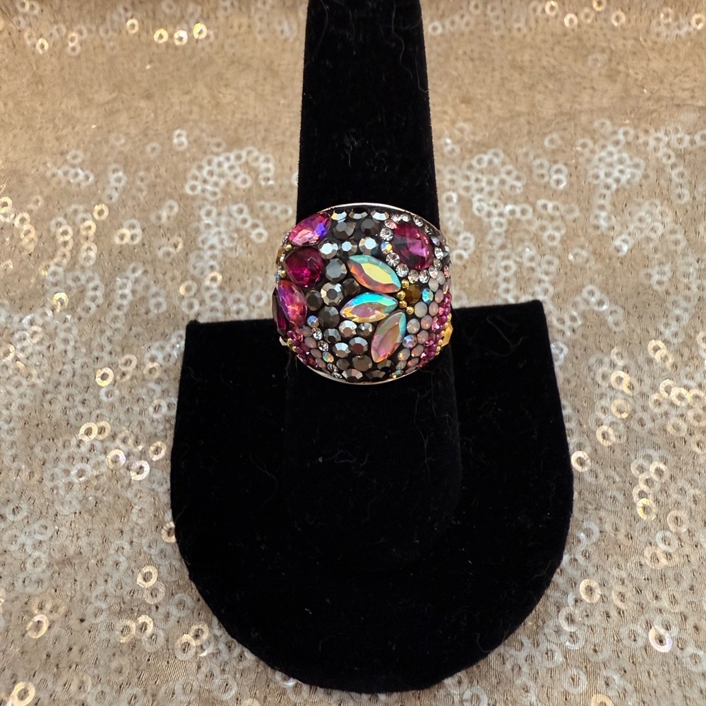 NWT Gorgeous Austrian Crystal / 925 Silver Size 8.5 ring from Mosaico - Picture 6 of 10